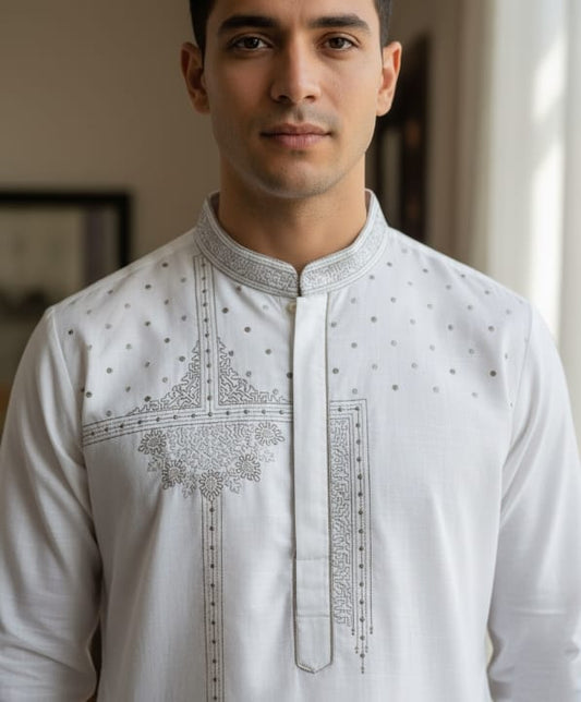 Designer Embroidered Men's Kurta – Premium Ethnic Wear India