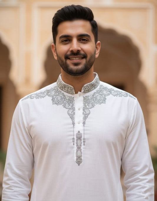 Designer Embroidered Men's Kurta – Premium Ethnic Wear India