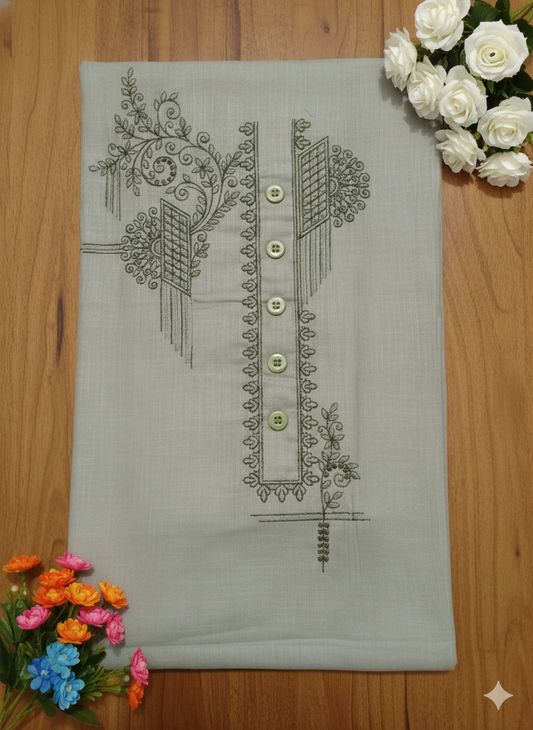 Designer Embroidered kurta pajama fabric set on Premium line cotton fabric